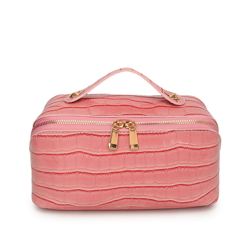 Leather High-grade Crocodile Pattern Cosmetics Storage Makeup Bag