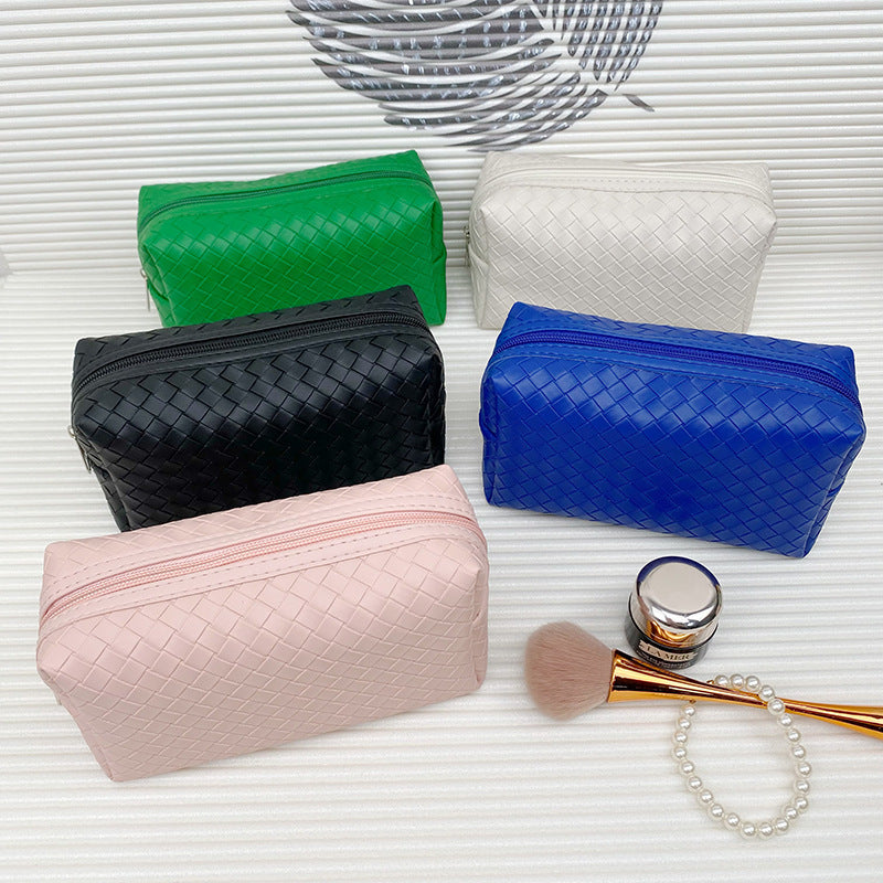 Leather Waterproof Business Trip Large Capacity Portable Brush Makeup Bag