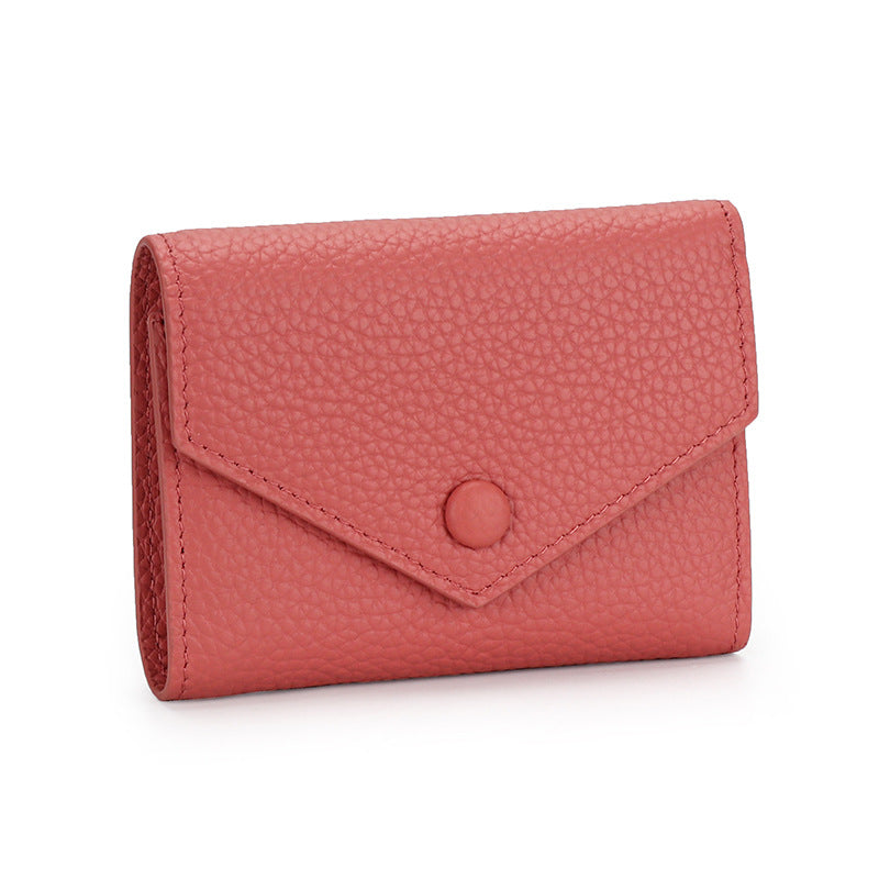 Women's Soft Cowhide Genuine Leather Short Cute Girly Ladies Wallet