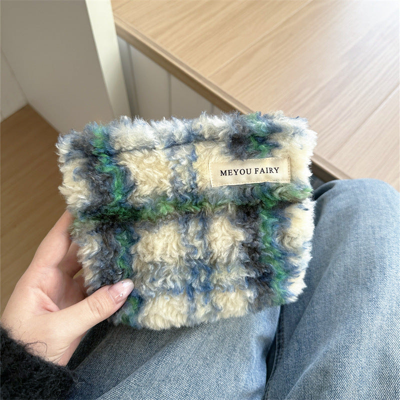Style Plush Storage Wash Thickened Soft Glutinous Makeup Bag