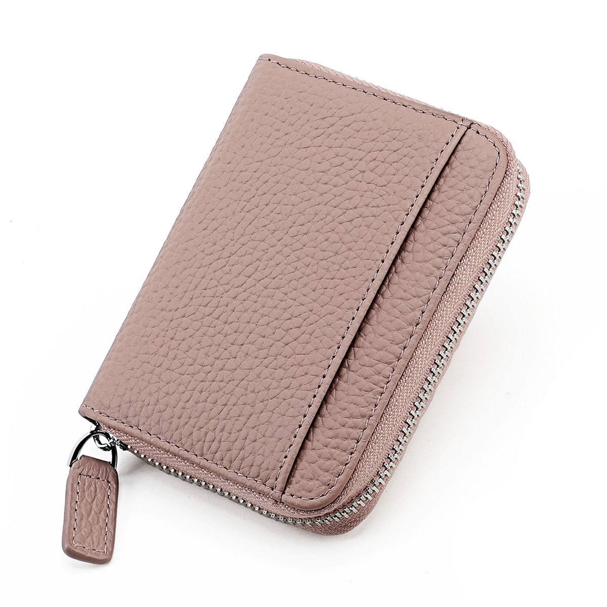 Women's & Men's & Leather Expanding Swiping Zipper Change Card Holder
