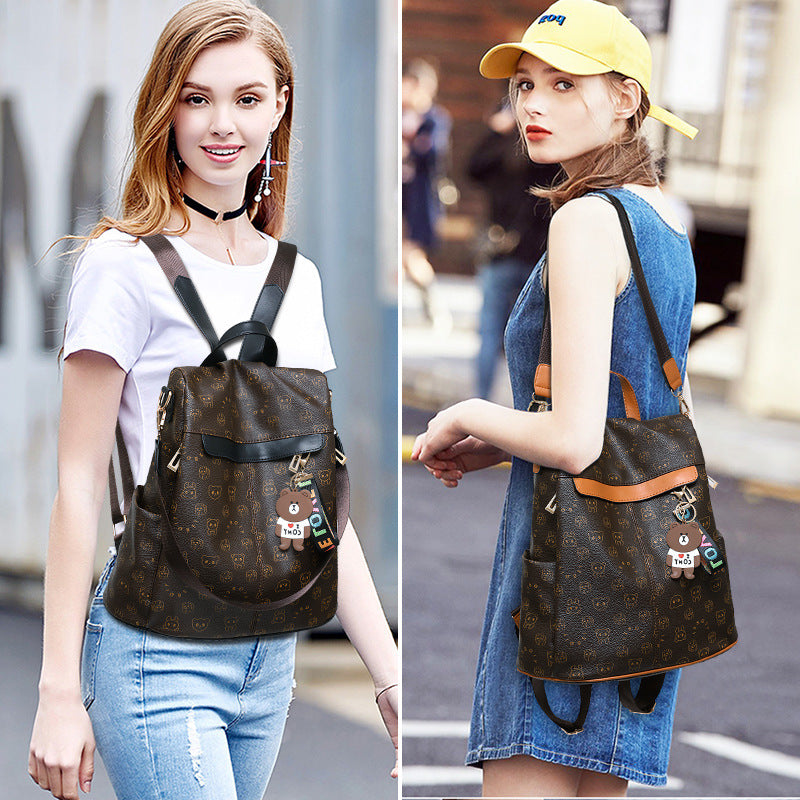 Women's Korean Style Fashionable Soft Leather Personalized And Backpacks