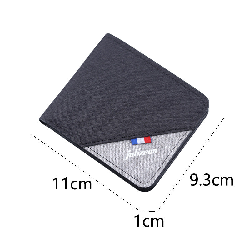 Classic Men's Short Canvas Thin Cloth Men's Wallets
