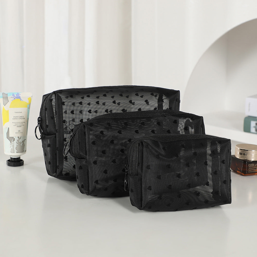 Women's Mesh Style Super Hot Portable Love Makeup Bag