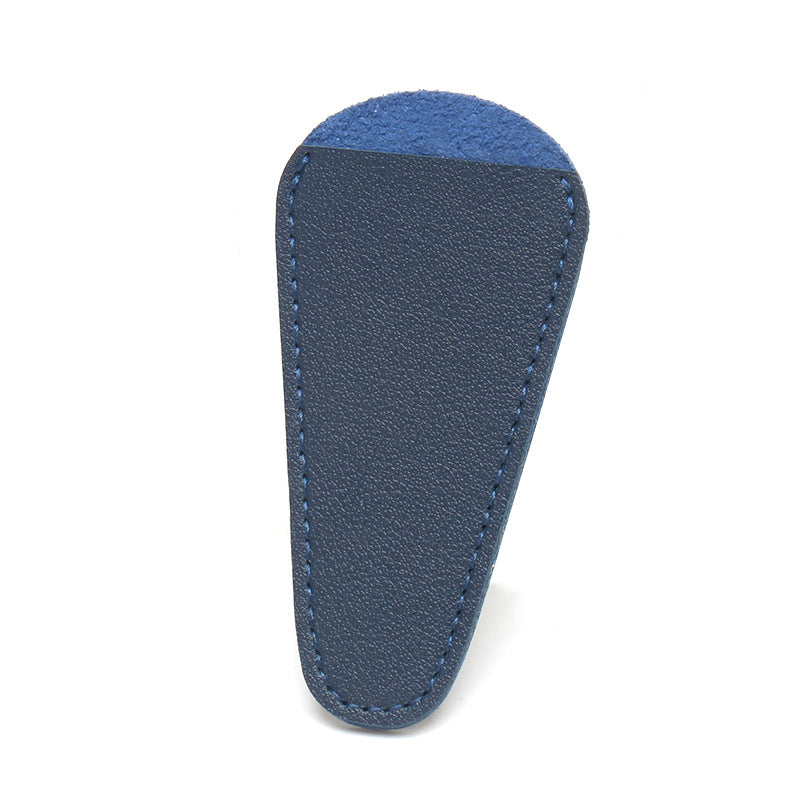 Portable Eyebrow Trimming Scissors Protective Leather Card Holder