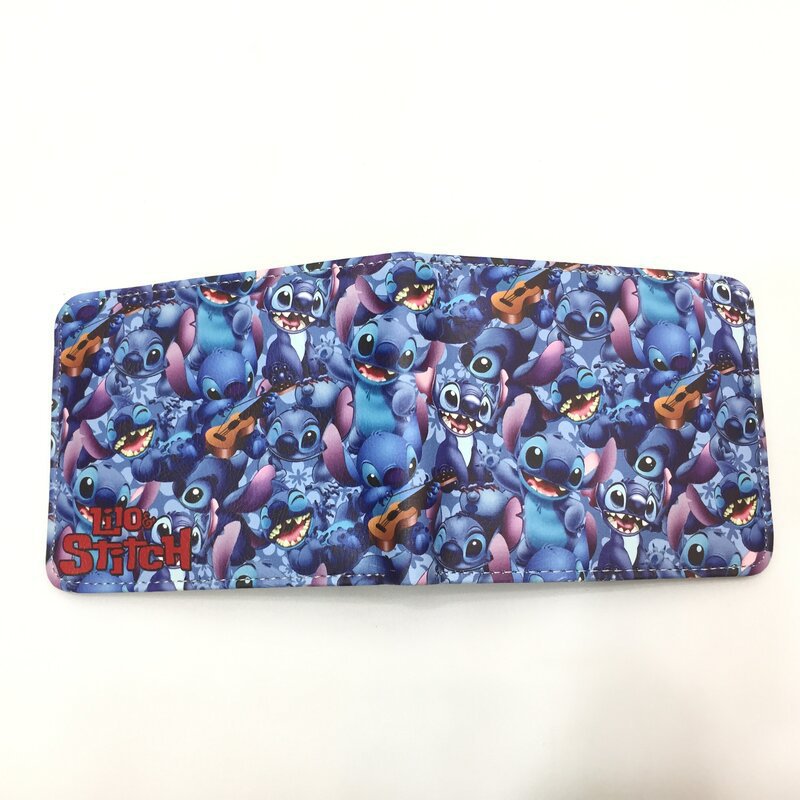 Cute Cartoon Stitch Short Anime Blue Long Ears Coin Purses
