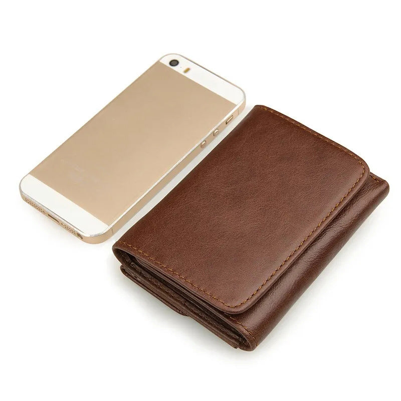 Leather For Man Vertical Swiping Multiple Slots Men's Wallets