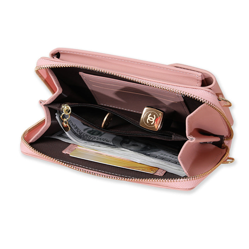 Women's Clutch Large Capacity Mobile Zipper Solid Phone Bags