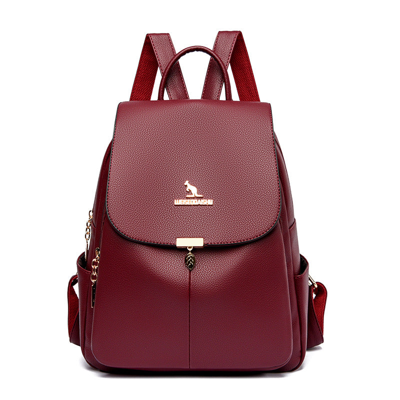Women's Classic Trendy Fashion Soft Leather Backpacks