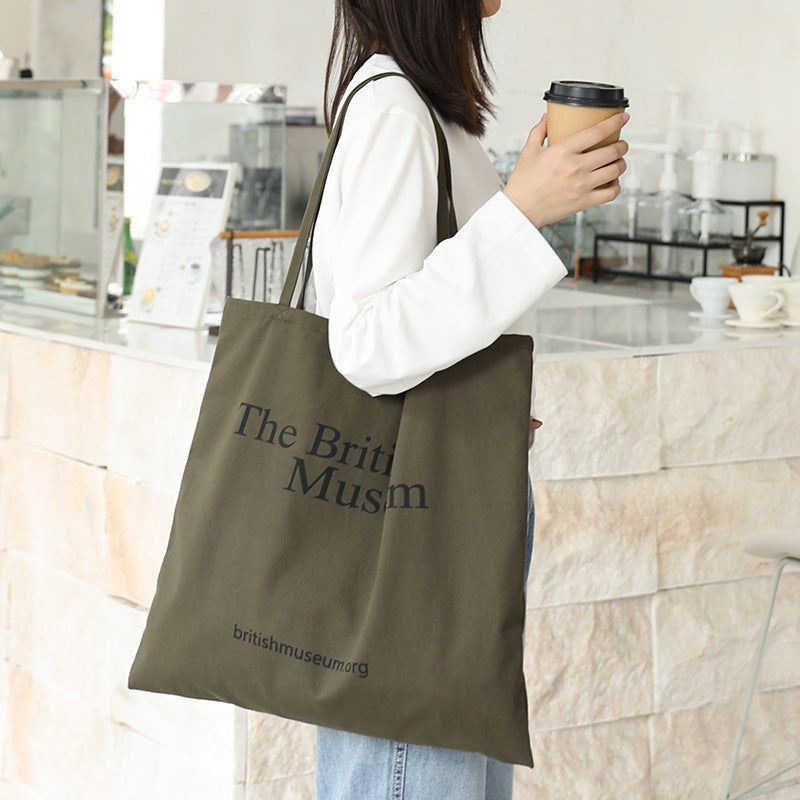 Women's Canvas Simple Mori Style Printed Fashion Shoulder Bags