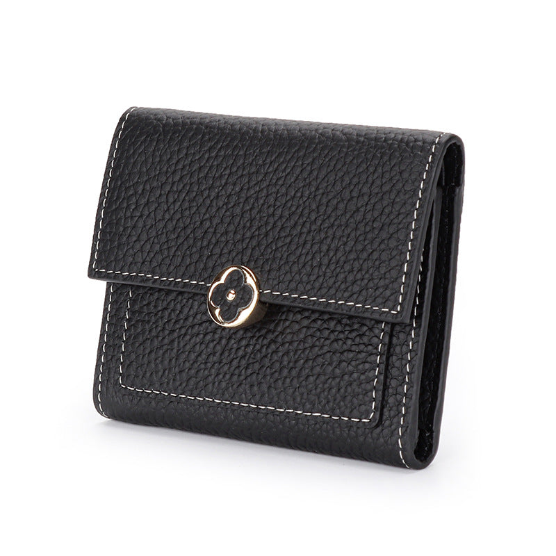 Women's Leather Short Soft Cowhide Pure Ladies Wallet