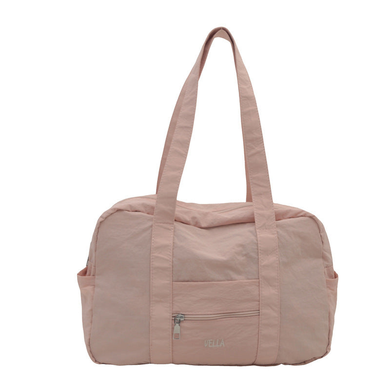 Simple Solid Color Tooling Style Leisure Large Women's Shoulder Bag