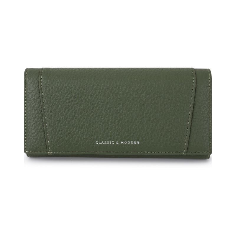 Women's Retro Lychee Pattern Storage Long Stylish Ladies Wallet
