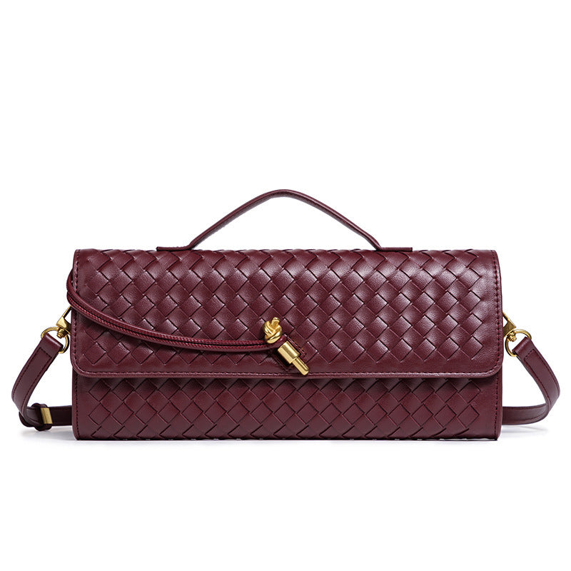 Women's Woven Baguette Fashion Horizontal Clutch Organ Bags