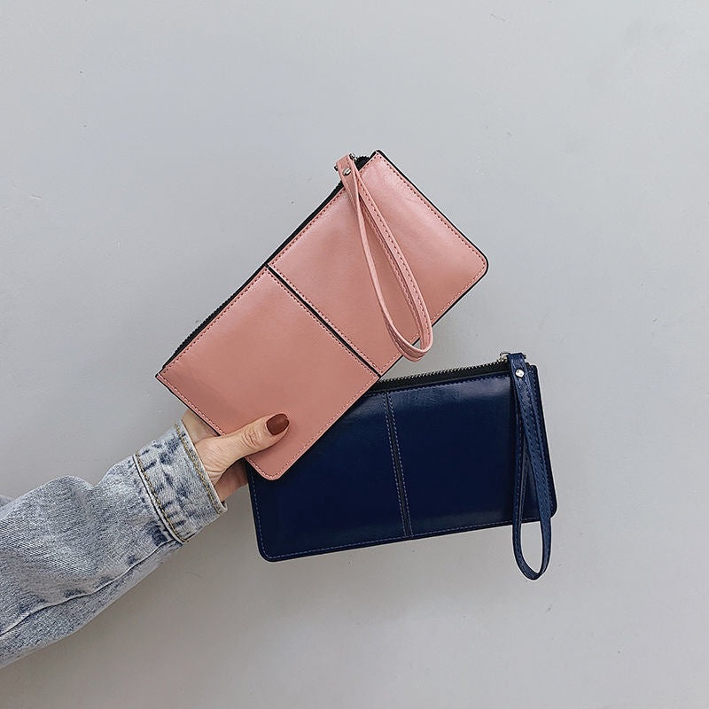 Women's Long Korean Style Zipper Mobile Bags