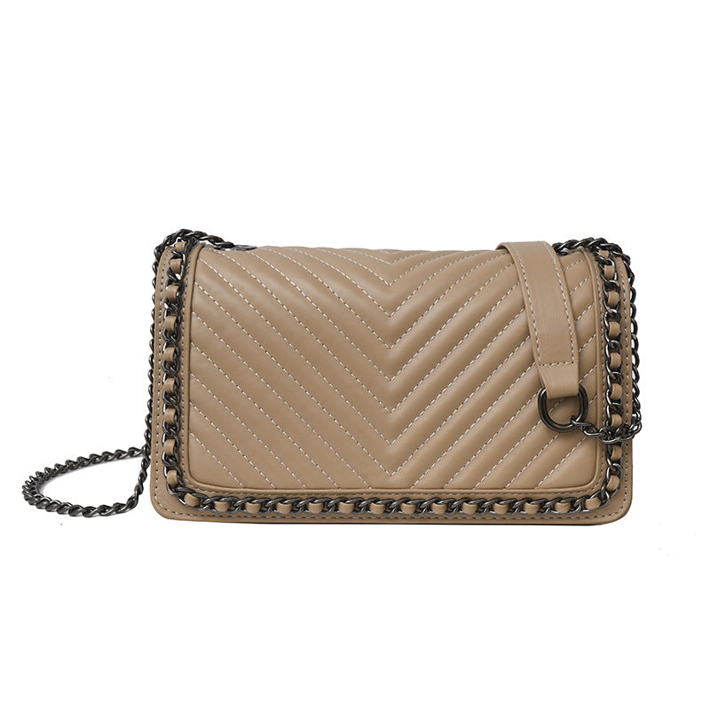 Women's Fashion Solid Color Chain Rhombus Women's Shoulder Bag