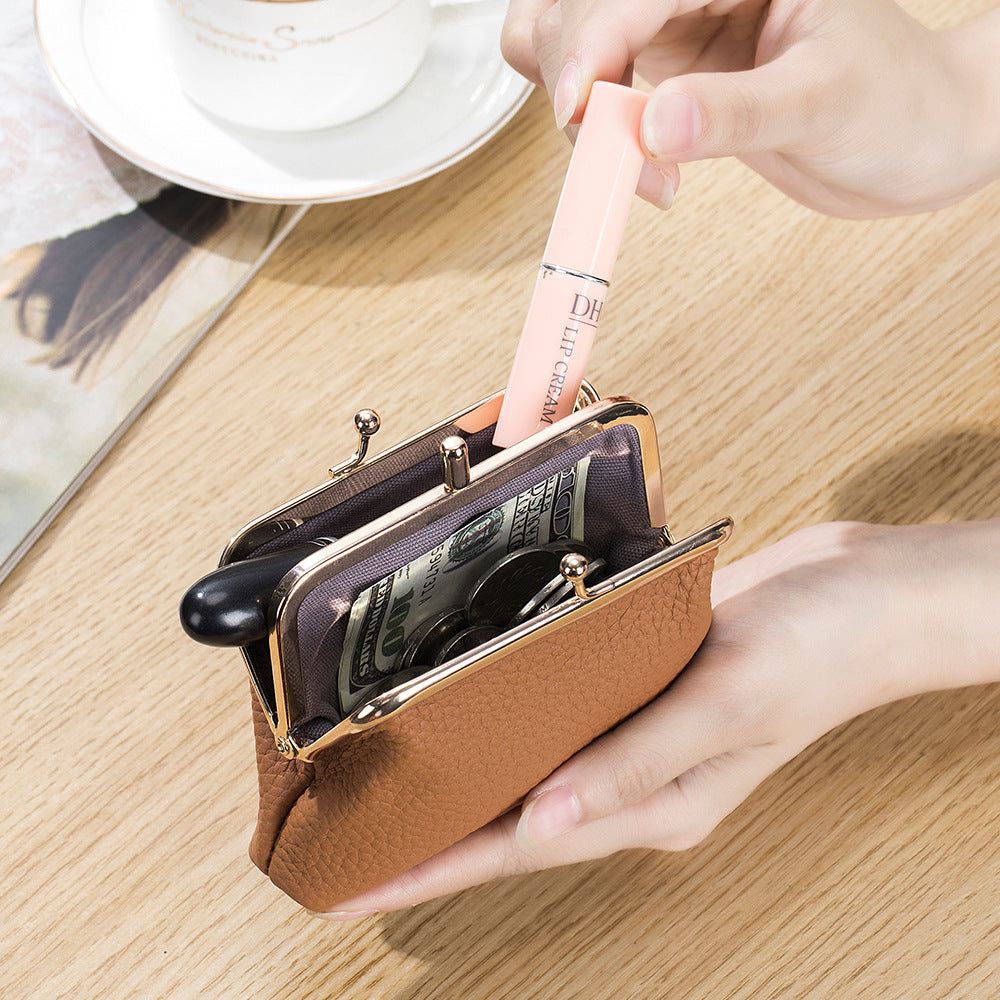 Cool Mini First Layer Cowhide Storage Coin Purses