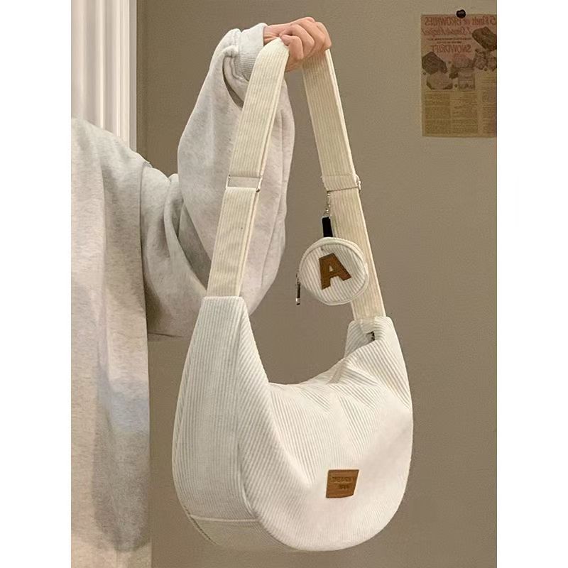 Stylish Dumpling Leisure Corduroy Zipper Commuter Women's Shoulder Bag