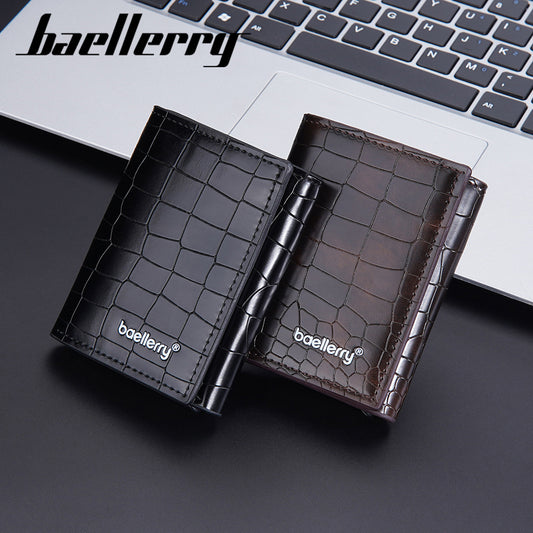 Men's Pattern Tri Fold Metal Aluminum Box Card Holder