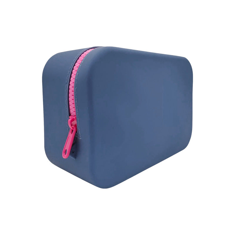 Women's Large Capacity Silicone Color Matching Portable Cosmetics Storage Box National Makeup Bag