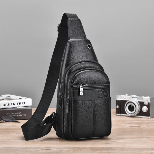Men's Comfortable Large Capacity Soft Leather Men's Chest Bags
