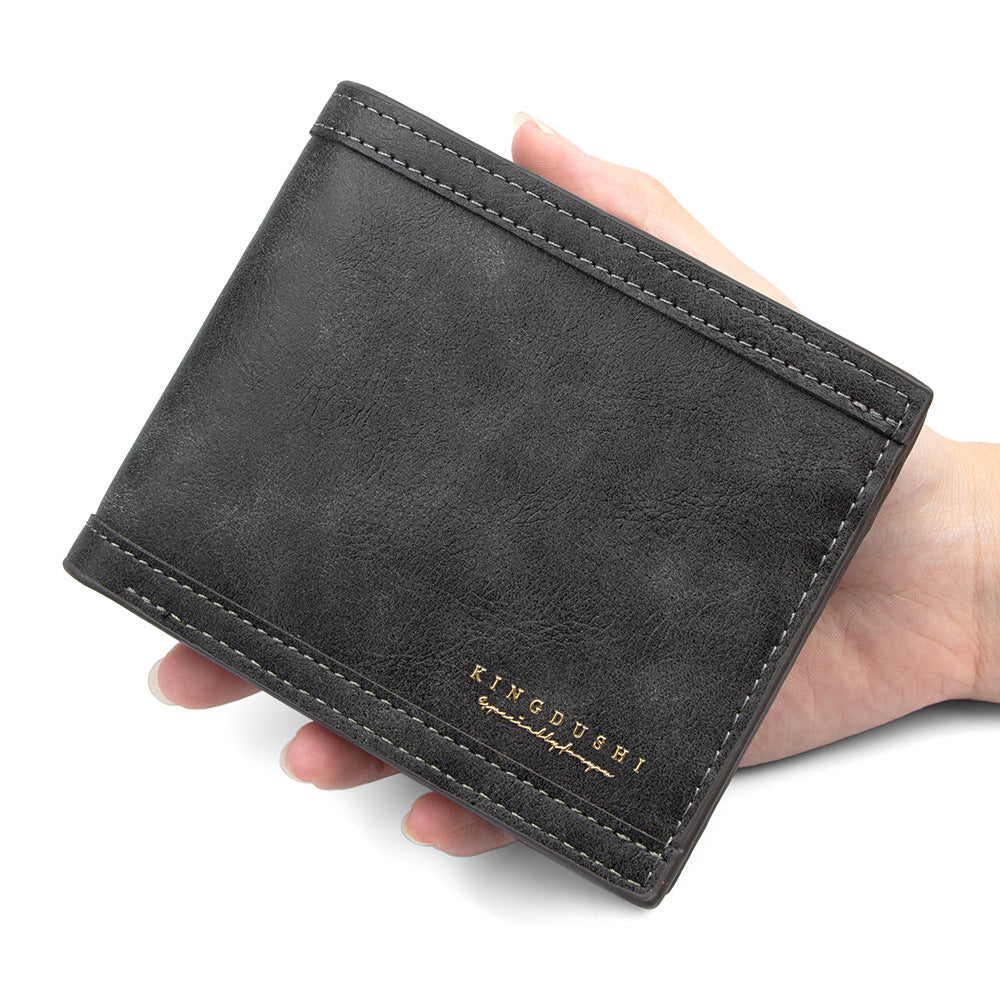 Men's Short Frosted Thin Open Zipper Pocket Bags