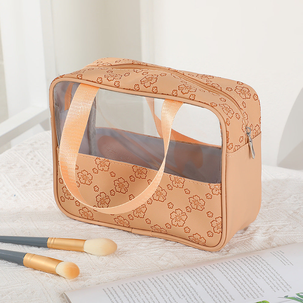 Women's Large Capacity Retro Embossing Storage Portable Outing Makeup Bag