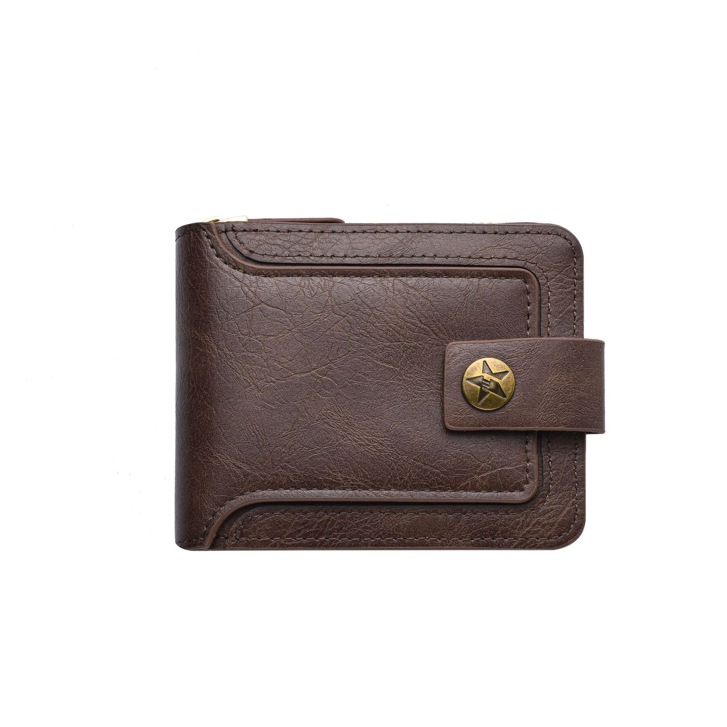 Men's Short Stylish Versatile Retro Horizontal Zipper Men's Wallets