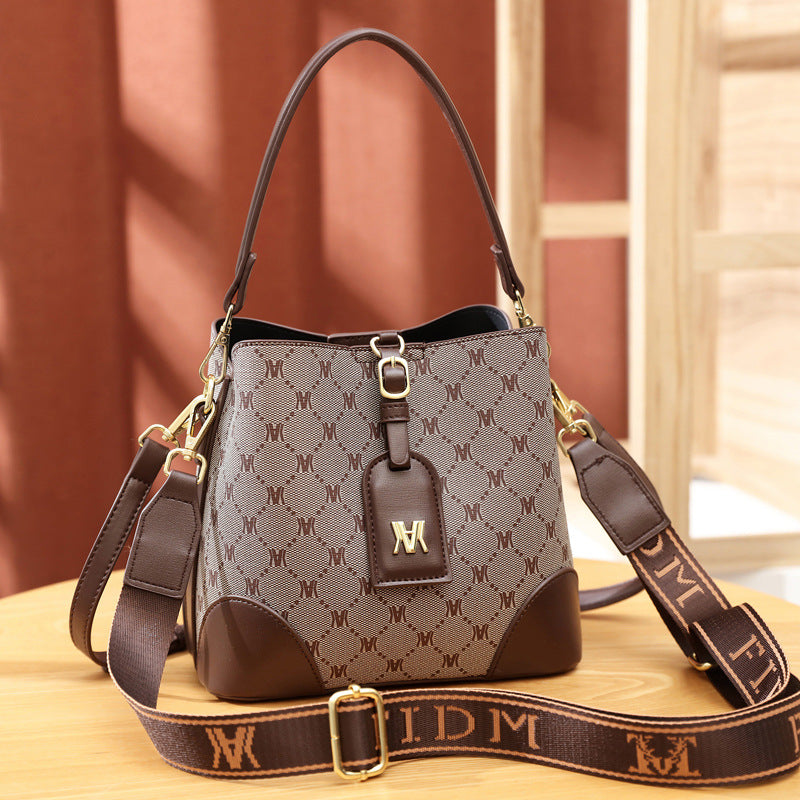 Women's Fashionable Korean Style Soft Leather Bucket Bags