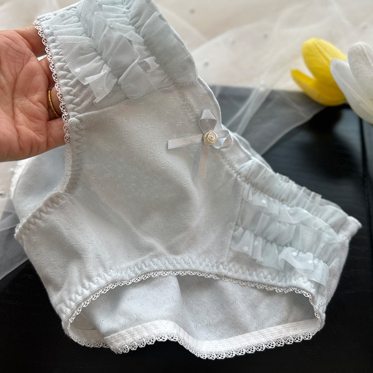 Jacquard Breathable Cotton Sweet Cute Bow Underwear Panties