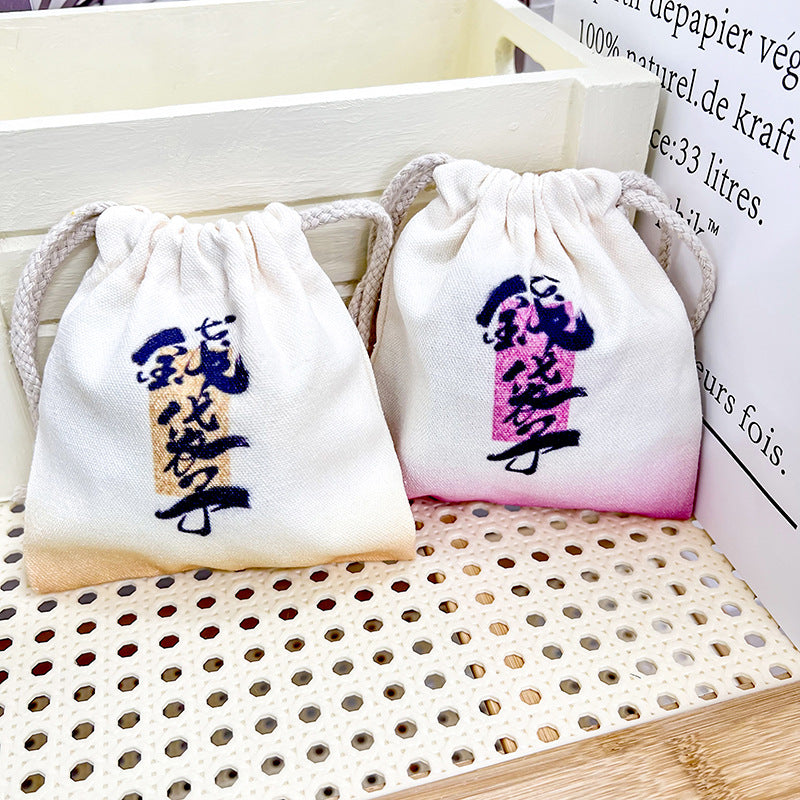 Artistic Canvas Drawstring Buggy Wedding Gifts Bags