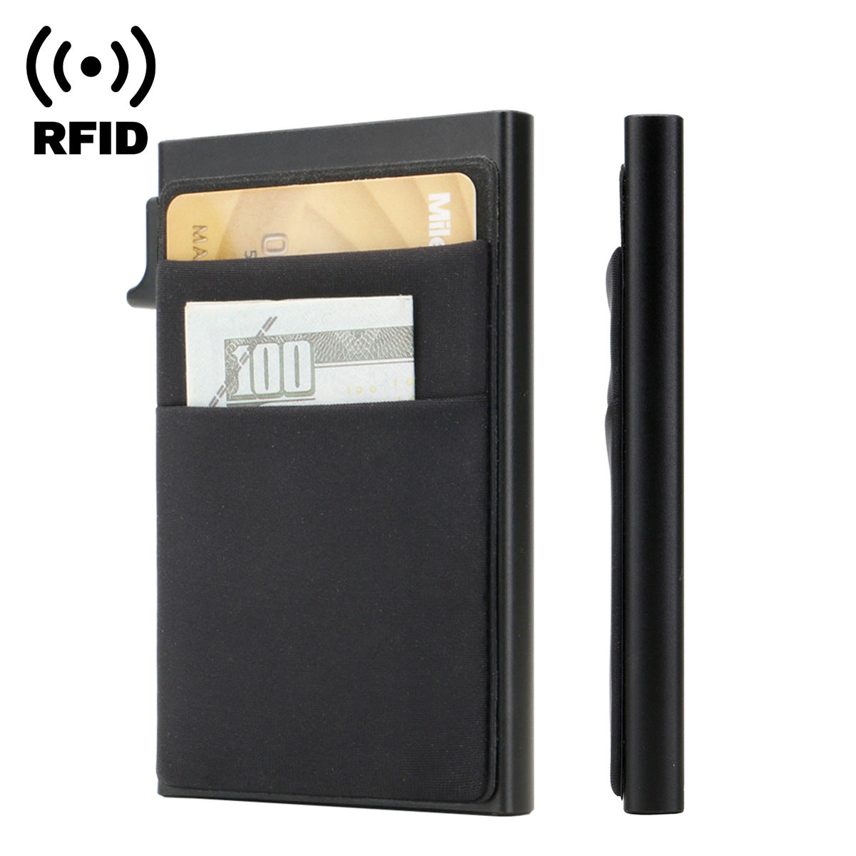 Push Metal Cartridge Swiping Aluminum Alloy Card Holder