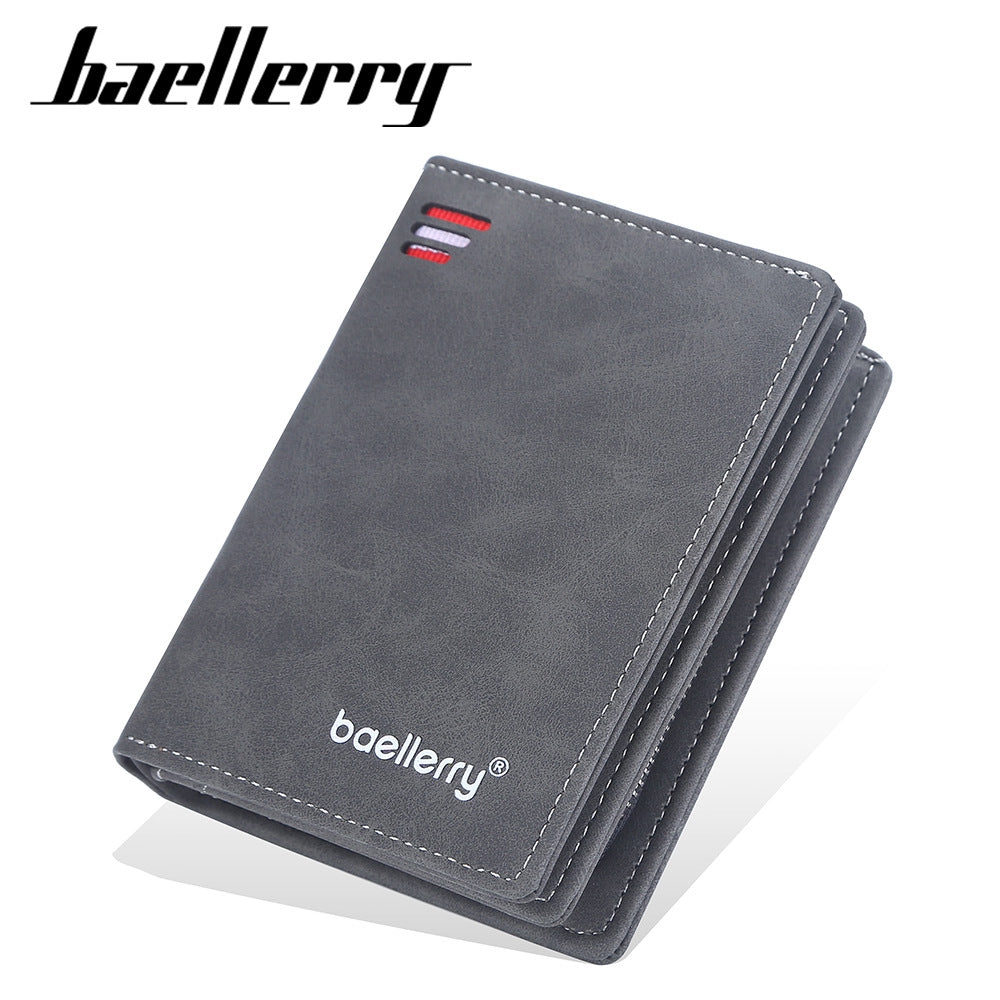 Men's Short Zipper Hasp Matte Leather Men's Wallet
