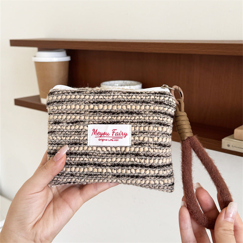 Creative Portable Hand-held Earphone Canvas Inner Makeup Bag