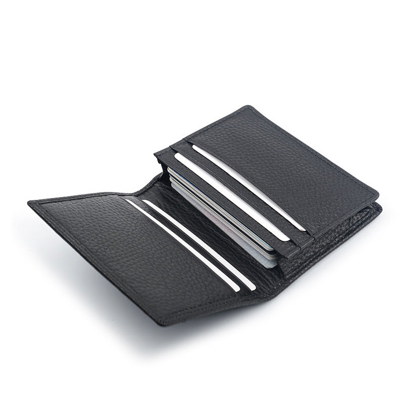 Men's Leather Business Litchi Pattern First Layer Card Holder