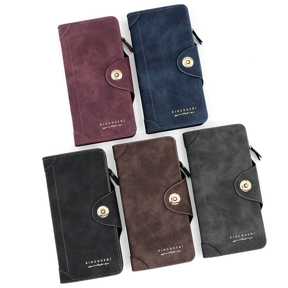 Men's Multifunctional Long Stitching Style Clutch Magnetic Snap Men's Wallets