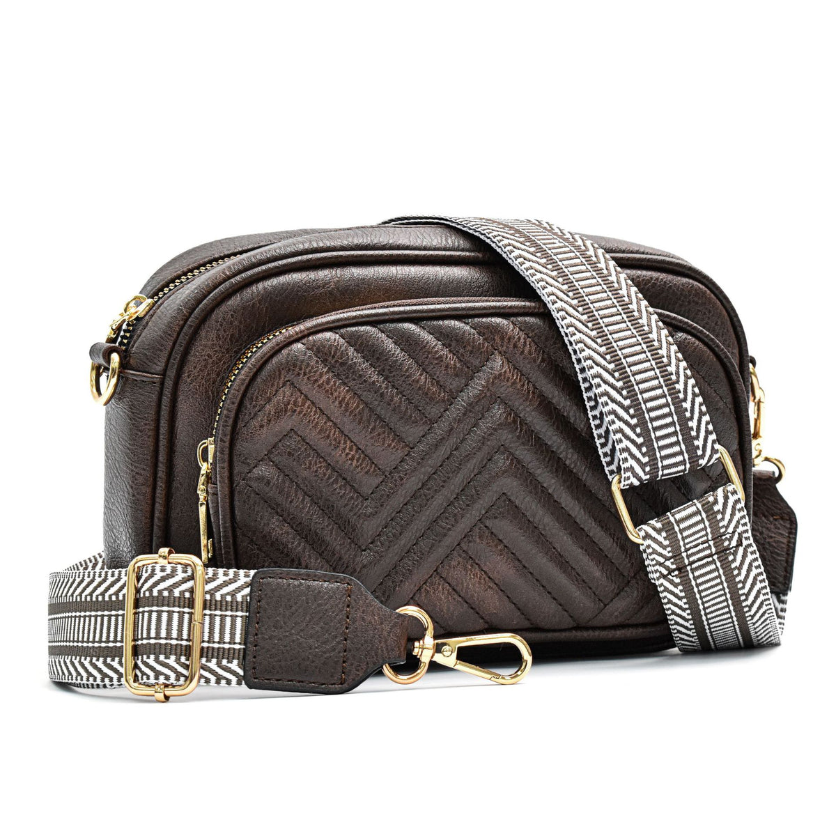 Embroidered Plaid Retro Popular Color Matching Ribbon Lion Women's Messenger Bag
