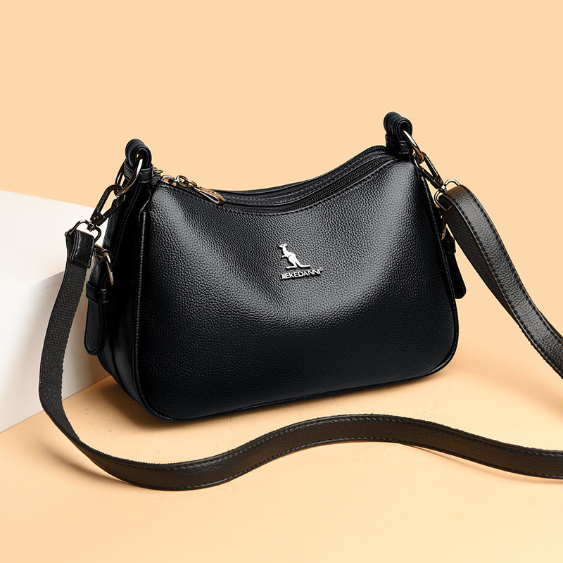 Women's Winter Kangaroo Soft Leather Mother Simple Women's Messenger Bag