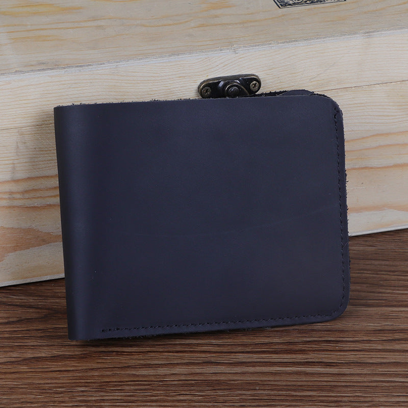 Men's Genuine Short Horizontal First Layer Cowhide Men's Wallets