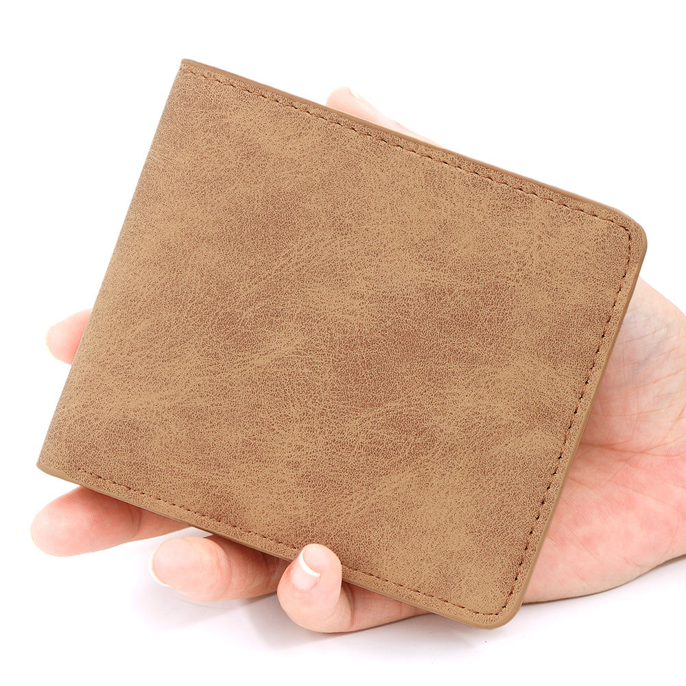 Men's Style Short Solid Color Simple Thin Card Holder