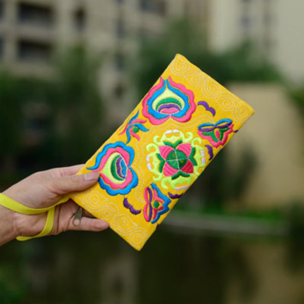 Flower Canvas Embroidered Clutch Tea Coffee Bags