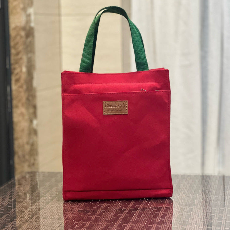 Canvas Solid Color Unisex Simple Lunch Box Handbags