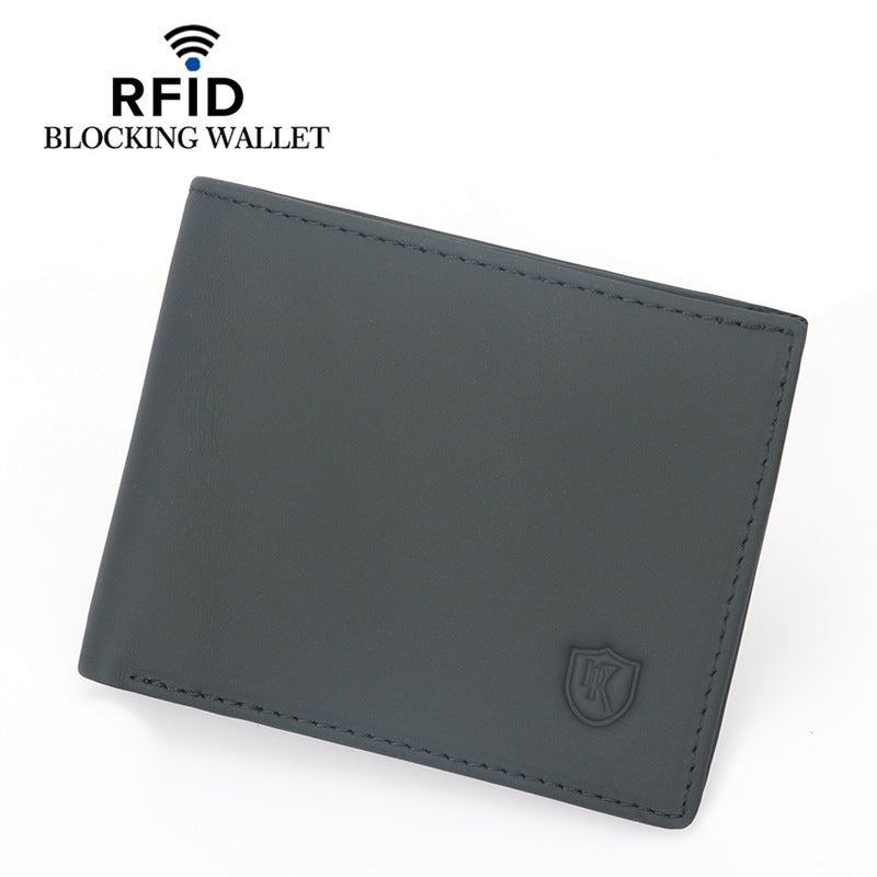 Men's Swiping First Layer Cowhide Korean Style Men's Wallets