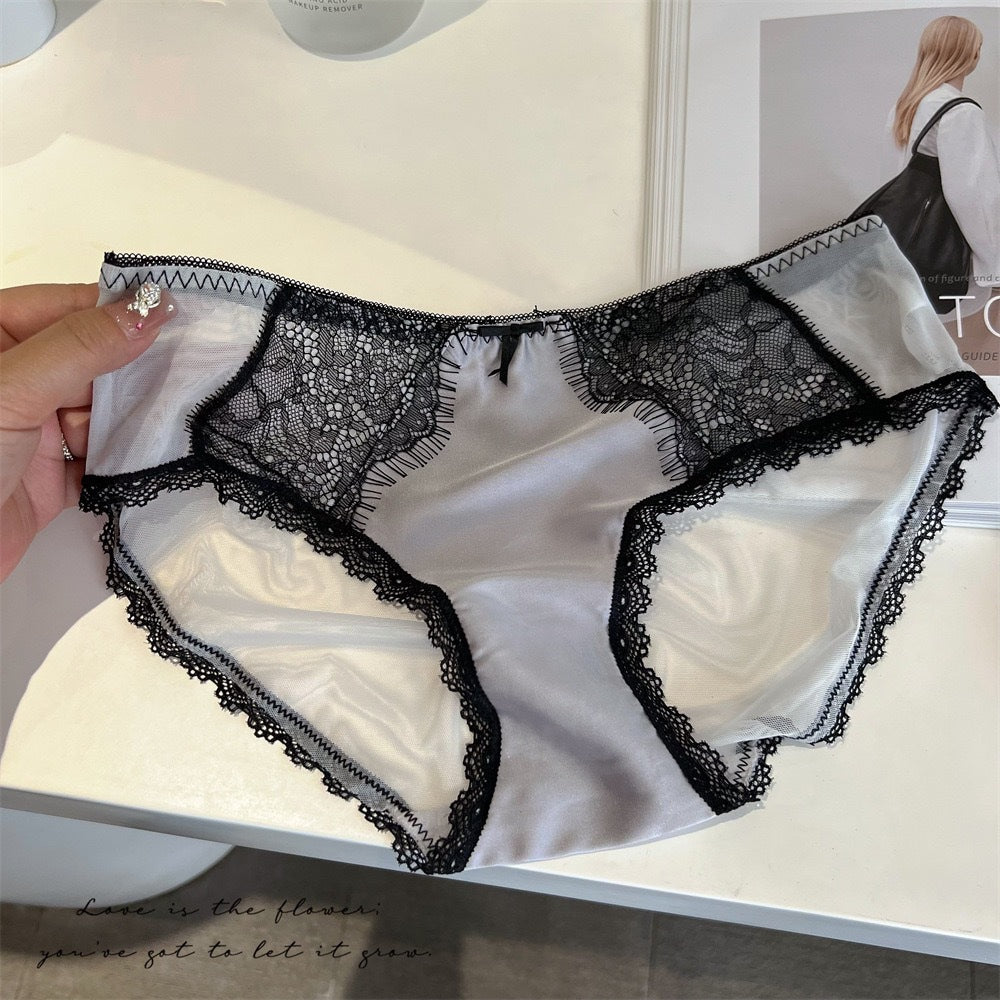 Women's Retro High Luxury Lace Underwear French Eyelash Stitching Panties