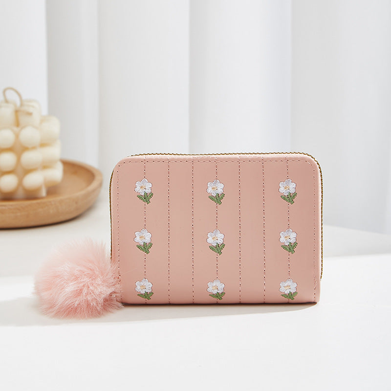 Casual Mini Embroidered Live Streaming Benefits Ladies Wallets