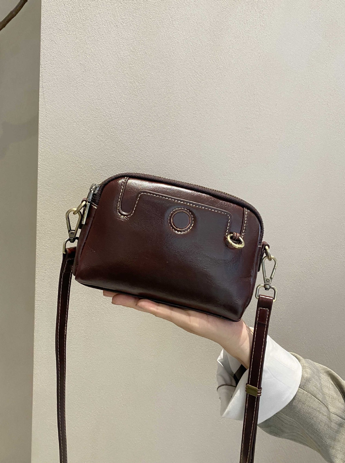 Women's Change Mahjong First Layer Cowhide Single Women's Messenger Bag
