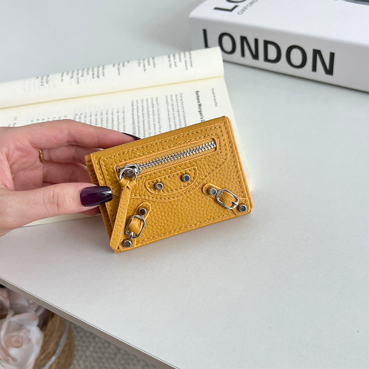 Women's Genuine Leather Short Full Compact Mini Fashion Motorcycle Ladies Wallet