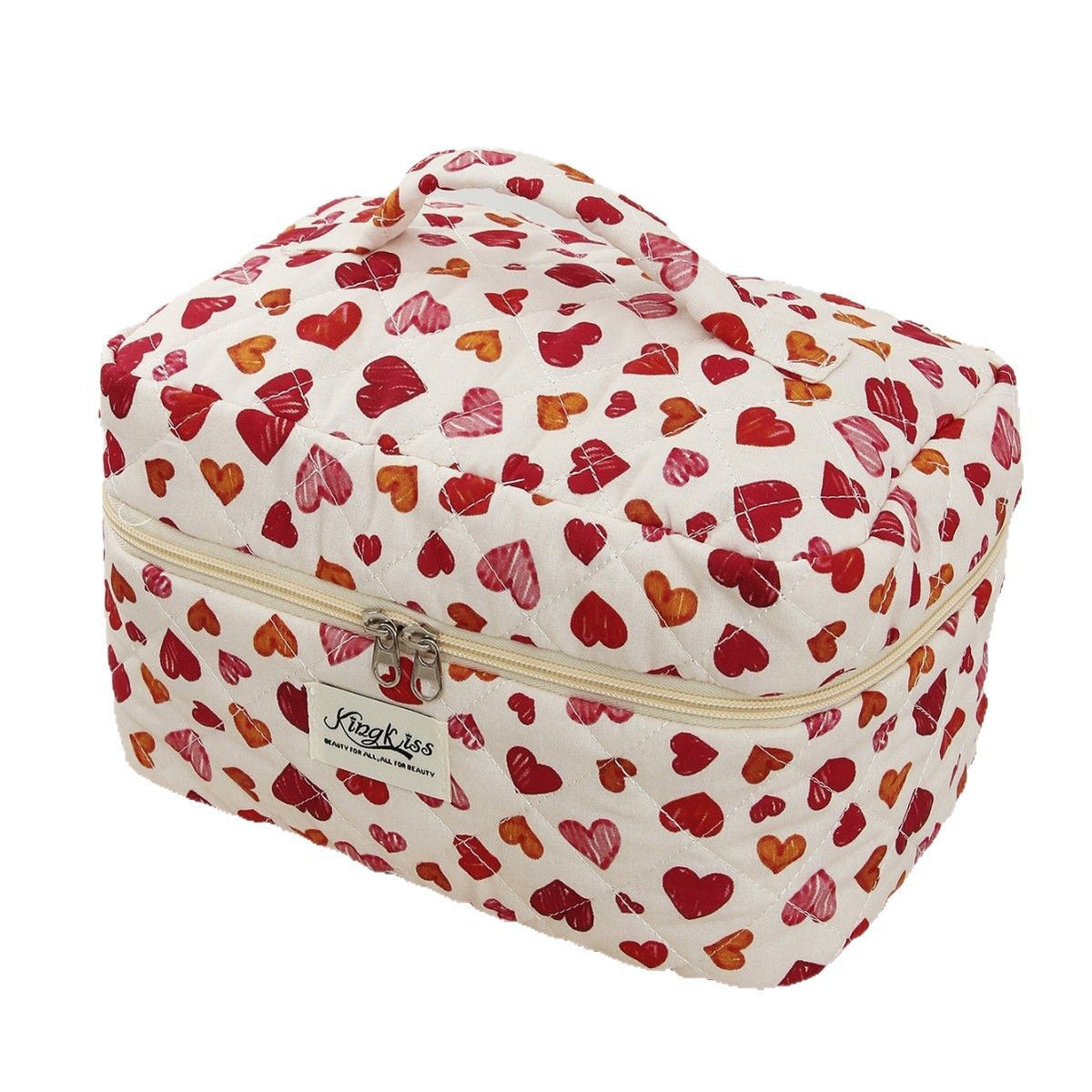 Cloth Liner Good-looking Cute Love Quilted Large Capacity Wash Cosmetic Bags