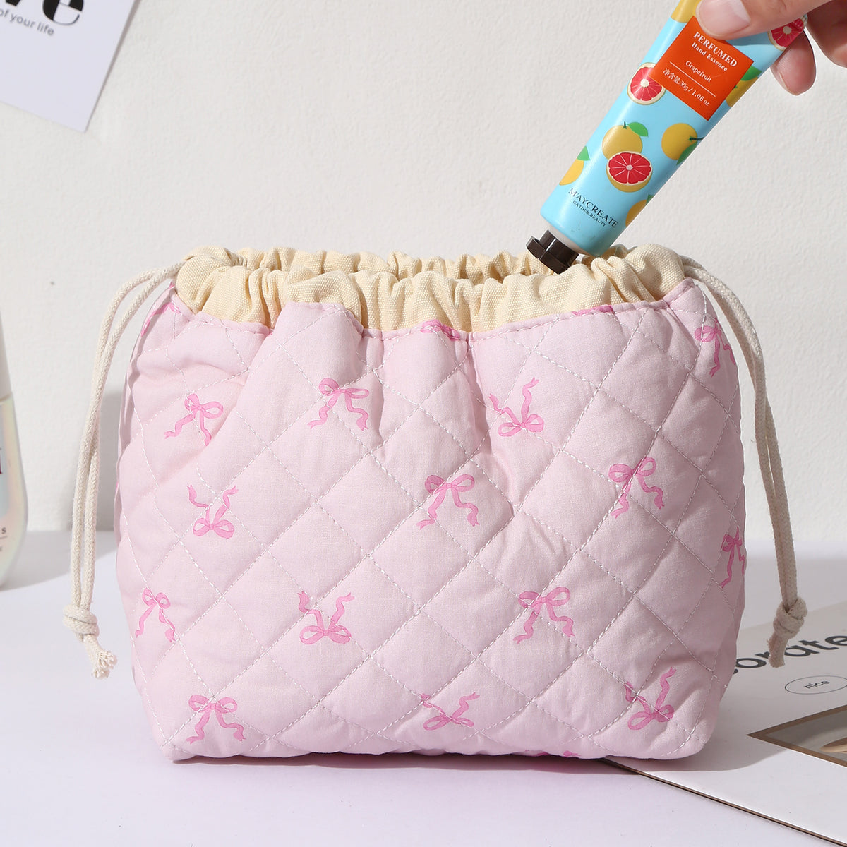 Brush Quilting Large Capacity Cosmetics Fashion Simple Bags