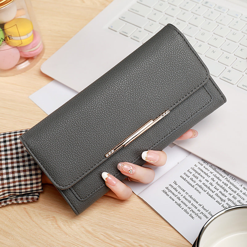 Women's Lychee Pattern Korean Fashion Elegant Ladies Wallets
